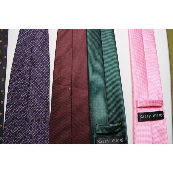 Lot of 6 Mens Neckties Calvin Klein Nautica DKNY Barry Wang Rodney Silk Various - Picture 9 of 9